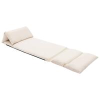 Foldbar gulvstol mikrofiber cremefarvet