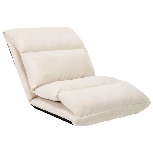Foldbar gulvstol mikrofiber cremefarvet