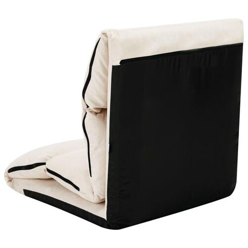Foldbar gulvstol mikrofiber cremefarvet