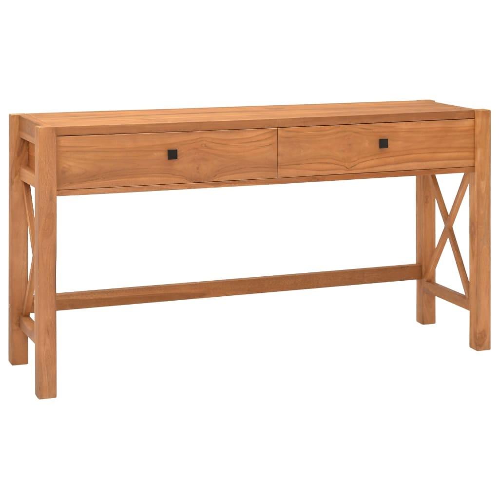 Skrivebord med 2 skuffer 140x40x75 cm teaktræ