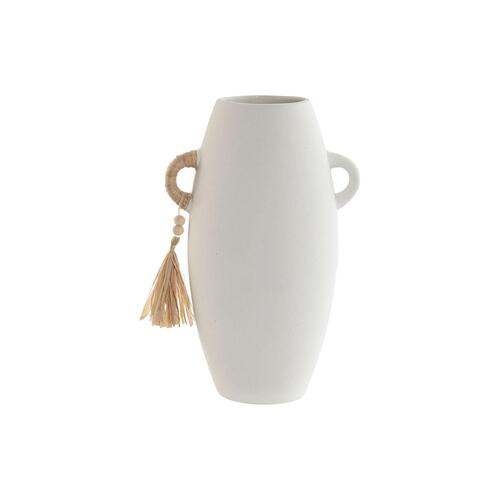 Vase Home ESPRIT Hvid Natur Stentøj 17 x 13 x 26 cm