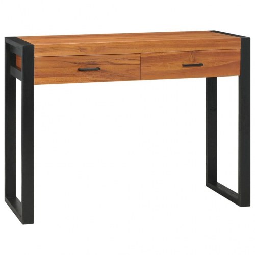 Skrivebord med 2 skuffer 100x40x75 cm teaktræ