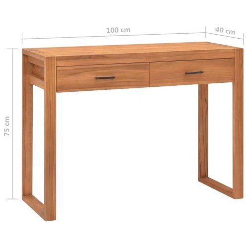 Skrivebord med 2 skuffer 100x40x75 cm teaktræ