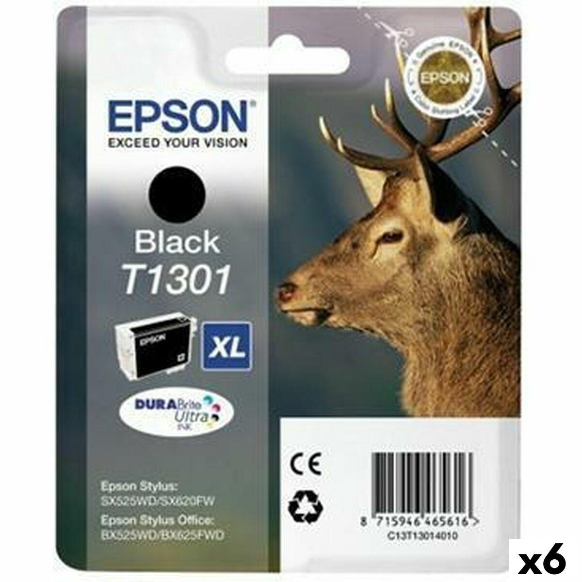 Epson T1301 XL sort blækpatron - pakke med 6
