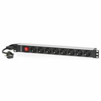 Schuko 19 "8 Way multistikdåse med tænd/slukkontakt Salicru SPS 8F PDU SCH/SCH 1,5 m IP20