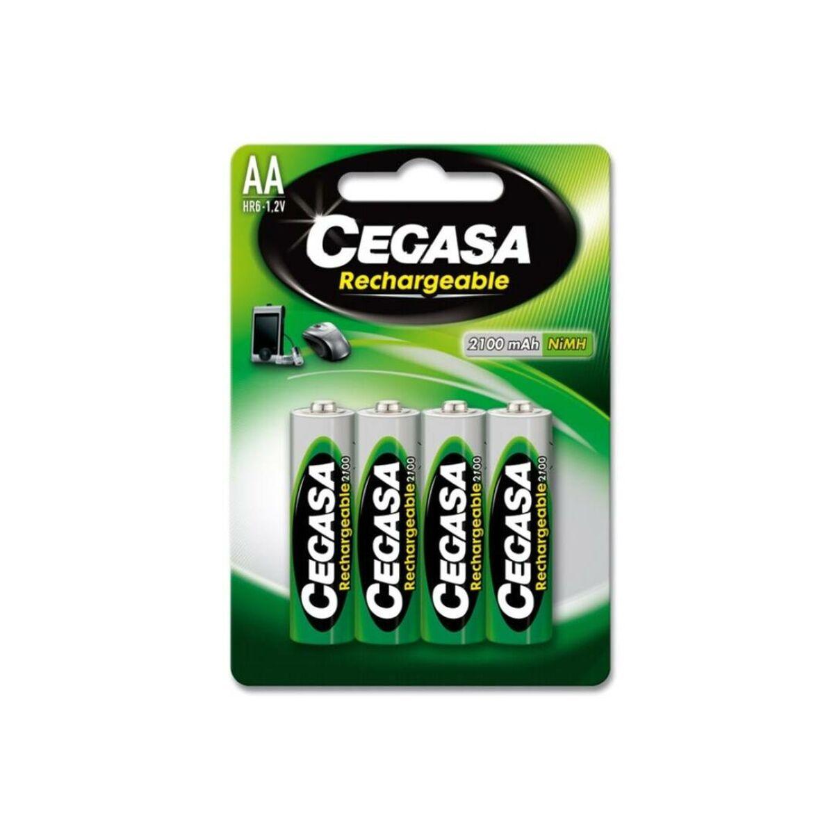 Cegasa genopladelige AA batterier 2100 mAh (NiMH) - 4 stk.