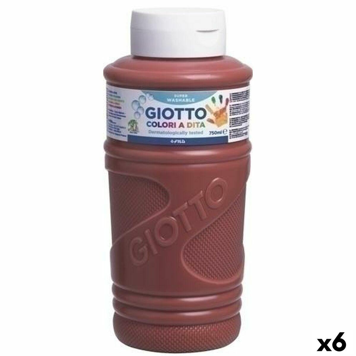 Giotto fingermaling brun 750 ml - sæt med 6