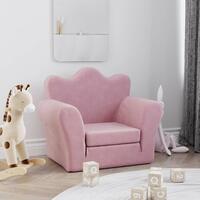 Sovesofa til børn blødt plys lyserød