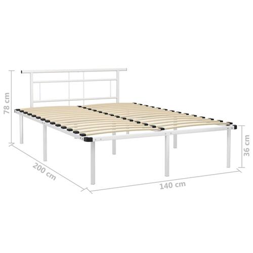 Sengestel 140x200 cm metal hvid