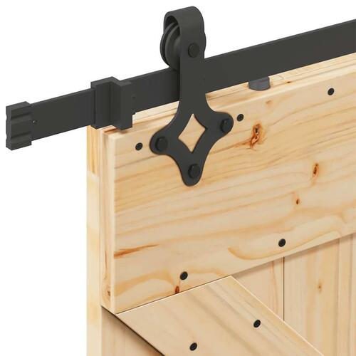 Skydedør med monteringssæt 80x210 cm massivt fyrretræ