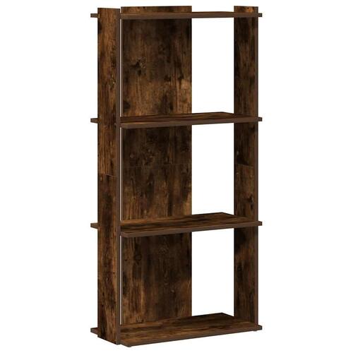Bogreol 3 hylder 60x30x120 cm konstrueret træ røget eg
