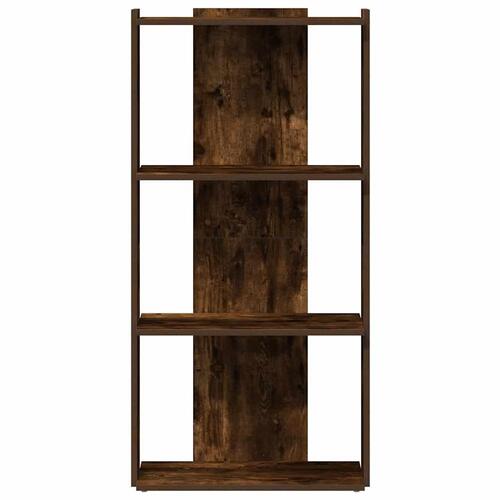 Bogreol 3 hylder 60x30x120 cm konstrueret træ røget eg