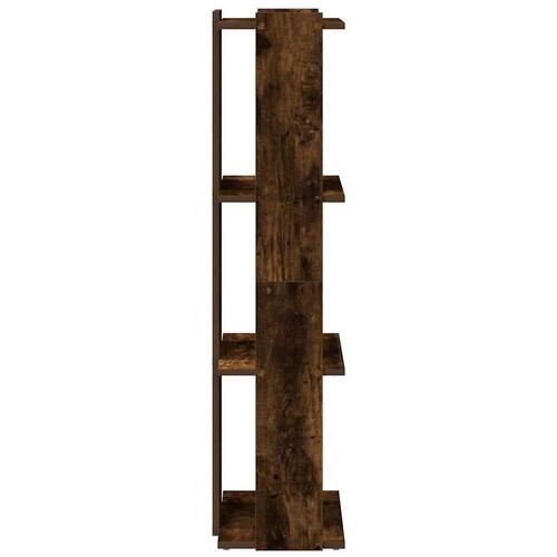 Bogreol 3 hylder 60x30x120 cm konstrueret træ røget eg