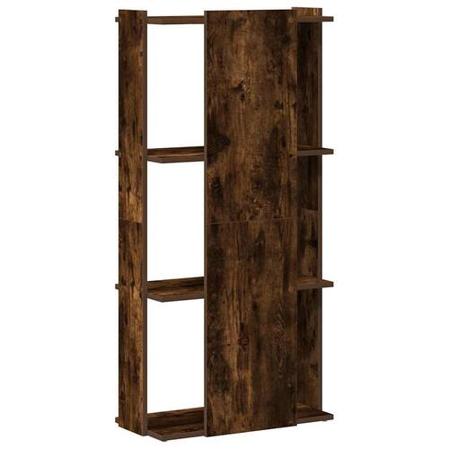 Bogreol 3 hylder 60x30x120 cm konstrueret træ røget eg