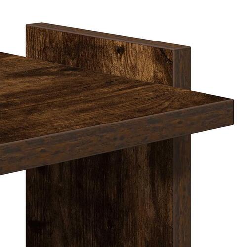 Bogreol 3 hylder 60x30x120 cm konstrueret træ røget eg