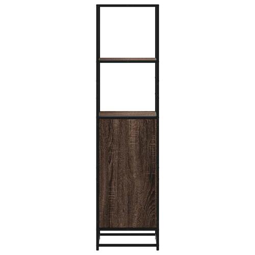 Skab brun egetræ 35,5x35x139 cm konstrueret træ og metal
