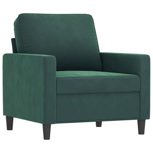 Sofasæt 4 dele med puder velour mørkegrøn