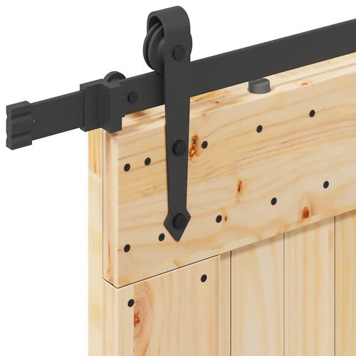 Skydedør med monteringssæt 80x210 cm massivt fyrretræ