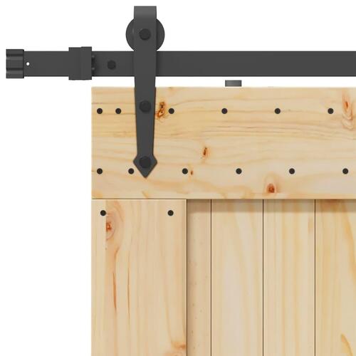 Skydedør med monteringssæt 80x210 cm massivt fyrretræ