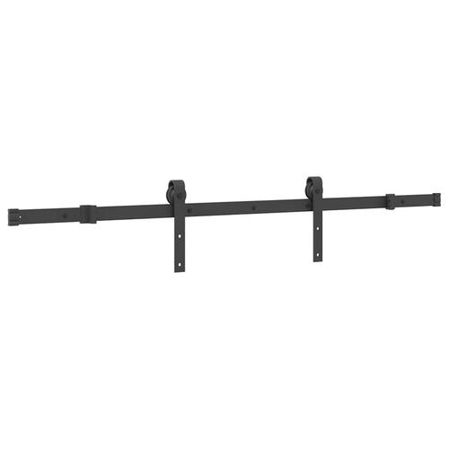 Skydedør med monteringssæt 80x210 cm massivt fyrretræ