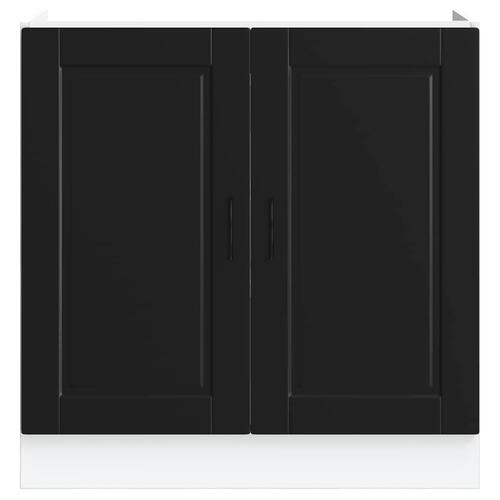 Underskab til vask Porto 80x46x81,5 cm konstrueret træ sort