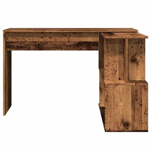 Skrivebord til hjørne 200,5x50x76 cm konstrueret træ antikt træ