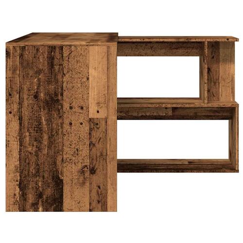 Skrivebord til hjørne 200,5x50x76 cm konstrueret træ antikt træ