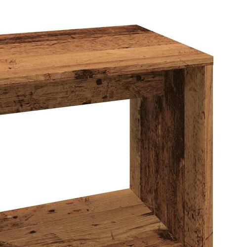 Skrivebord til hjørne 200,5x50x76 cm konstrueret træ antikt træ