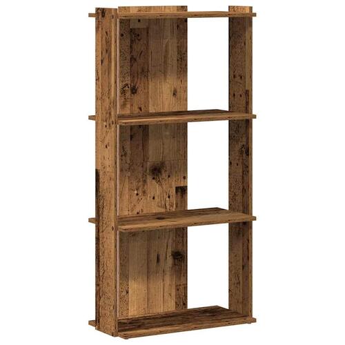 Bogreol 60x30x120 cm 3 hylder konstrueret træ antikt træ