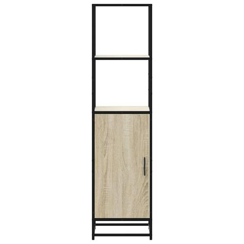 Skab sonoma-eg 35,5x35x139 cm konstrueret træ og metal