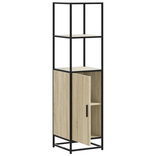 Skab sonoma-eg 35,5x35x139 cm konstrueret træ og metal