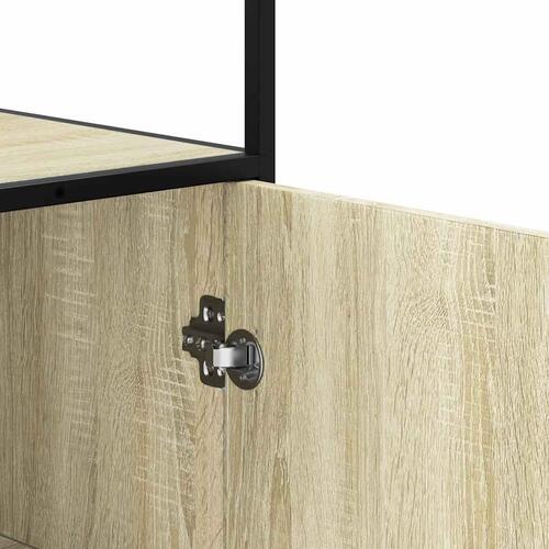Skab sonoma-eg 35,5x35x139 cm konstrueret træ og metal