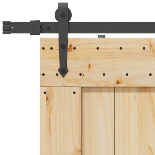 Skydedør med monteringssæt 80x210 cm massivt fyrretræ