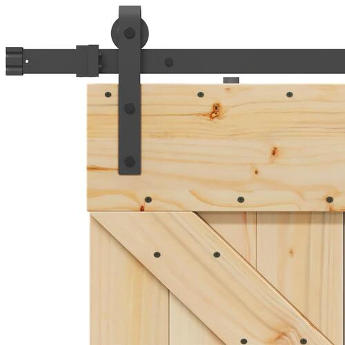 Skydedør med monteringssæt 80x210 cm massivt fyrretræ