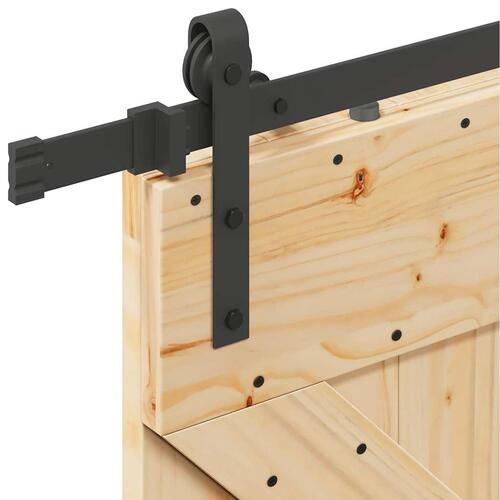 Skydedør med monteringssæt 80x210 cm massivt fyrretræ