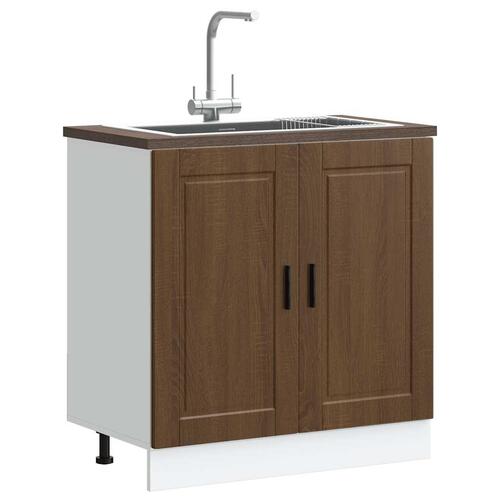 Underskab til vask Porto 80x46x81,5 cm konstrueret træ brun eg