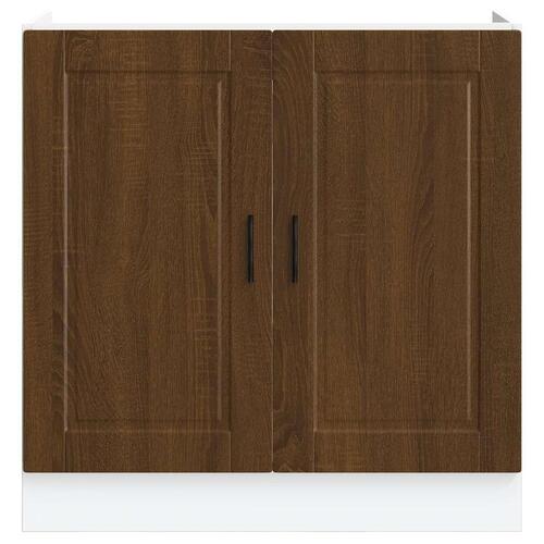 Underskab til vask Porto 80x46x81,5 cm konstrueret træ brun eg