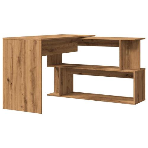 Hjørneskrivebord 200,5x50x76 cm konstrueret træ artisan egetræ