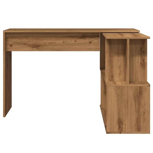 Hjørneskrivebord 200,5x50x76 cm konstrueret træ artisan egetræ