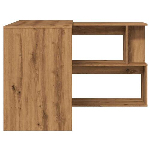 Hjørneskrivebord 200,5x50x76 cm konstrueret træ artisan egetræ