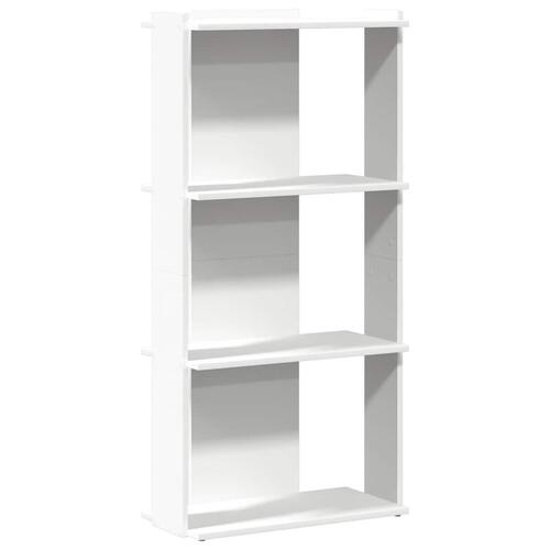Bogreol med 3 hylder 60x30x120 cm konstrueret træ hvid