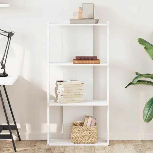 Bogreol med 3 hylder 60x30x120 cm konstrueret træ hvid