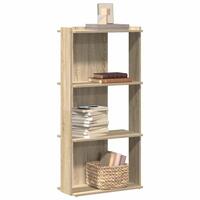 Bogreol 3 hylder 60x30x120 cm konstrueret træ sonoma-eg
