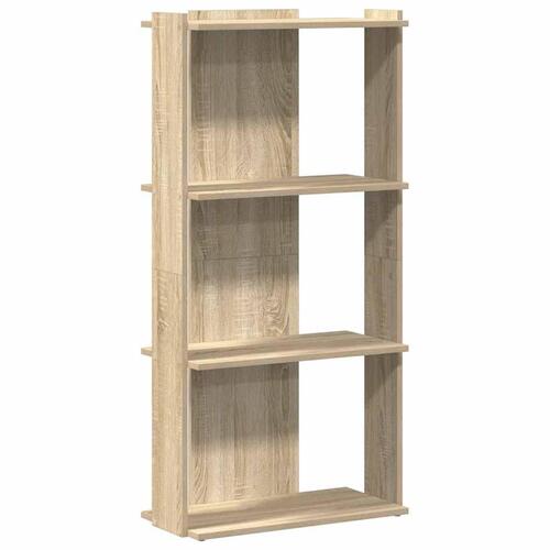 Bogreol 3 hylder 60x30x120 cm konstrueret træ sonoma-eg