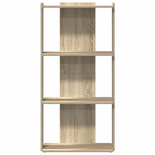 Bogreol 3 hylder 60x30x120 cm konstrueret træ sonoma-eg