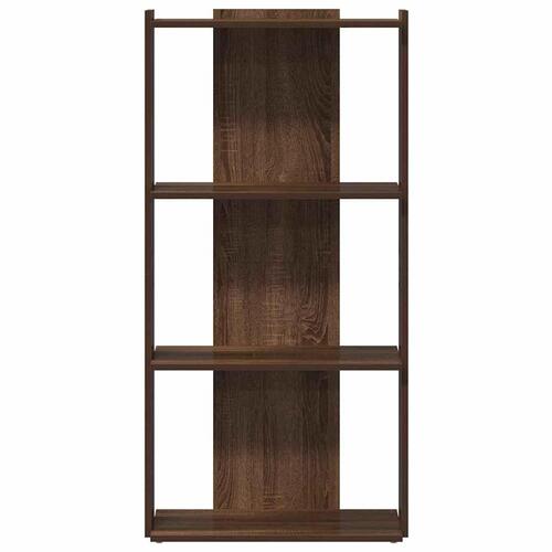 Bogreol 3 hylder 60x30x120 cm konstrueret træ brunt eg
