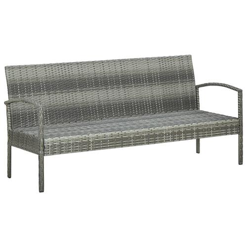 Loungesæt til haven 5 dele med hynder polyrattan grå