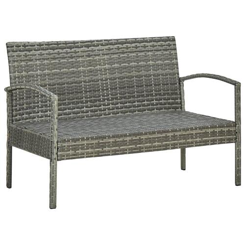 Loungesæt til haven 5 dele med hynder polyrattan grå