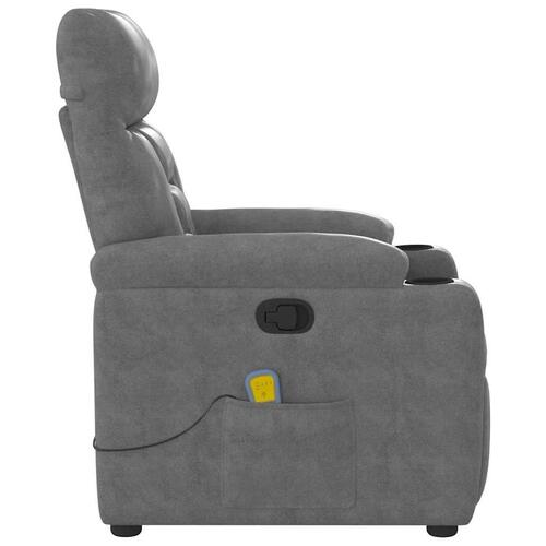 Massagestol mikrofiberstof mørkegrå