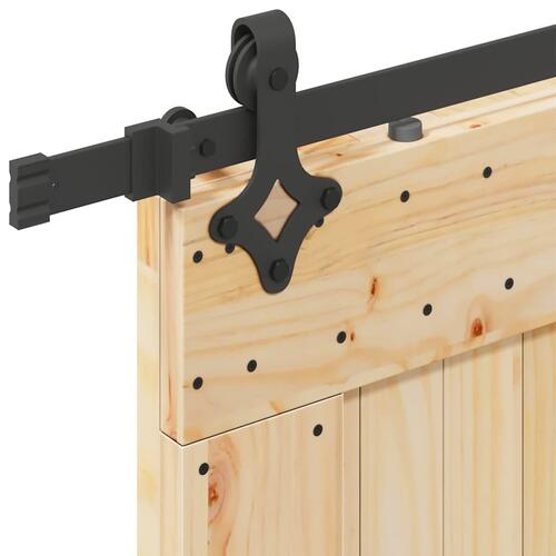 Skydedør med monteringssæt 80x210 cm massivt fyrretræ